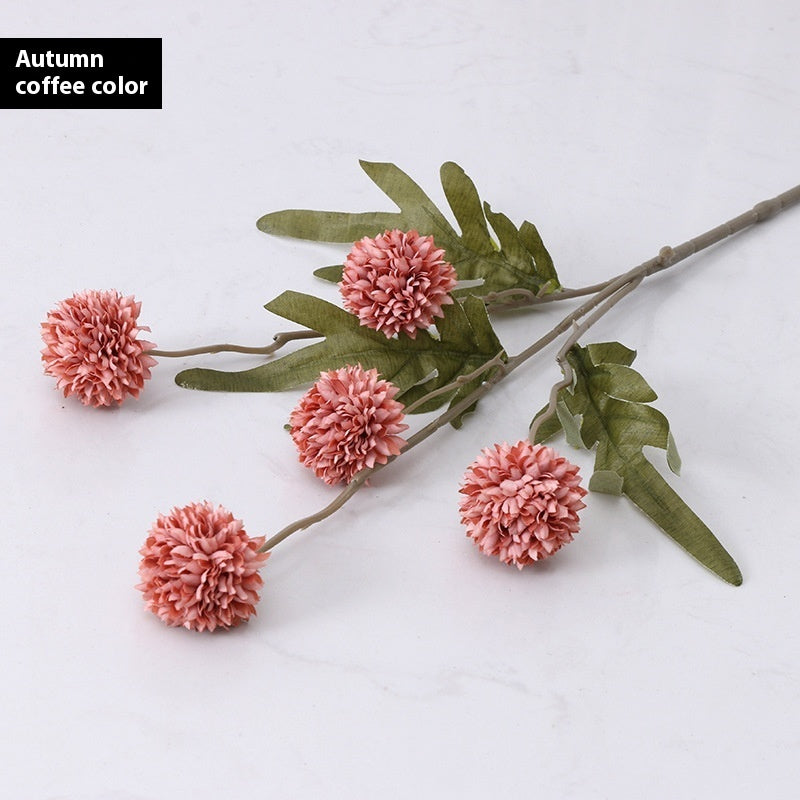 5 Autumn Dandelion Fake Flower Decoration Artificial Flowers
