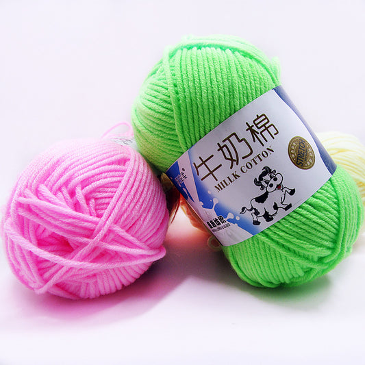 5-Strand Milk Cotton Wool Woven Medium Thickness Doll Slippers Yarn