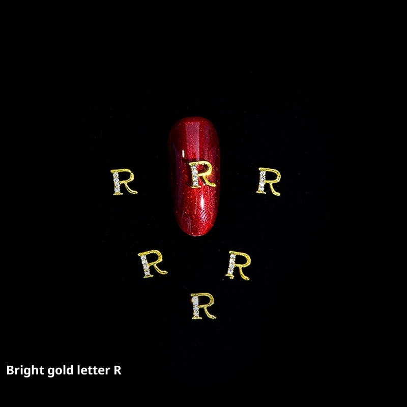 26 Letter Alloy Nail Ornament Nail Crystal