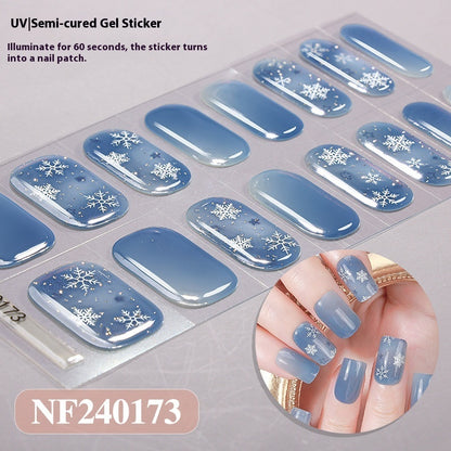 Semi-cured New Christmas Gel Nail Stickers