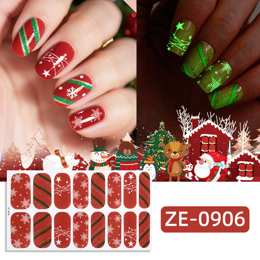 New Christmas Luminous Nail Applique Nail Stickers