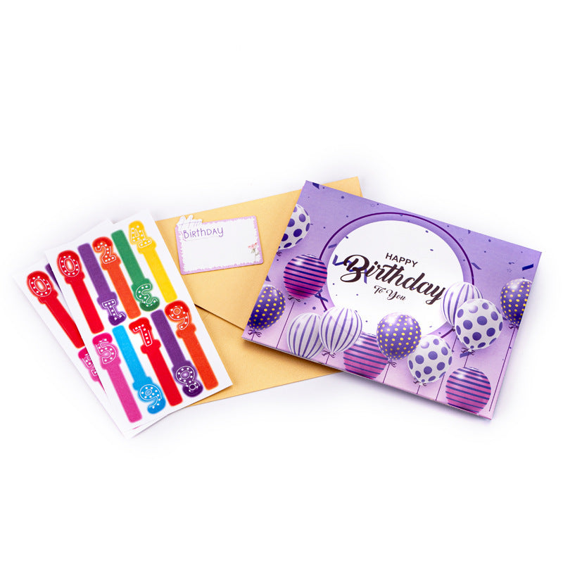 Light Music Blowing 3d 3d Cake Greeting Card