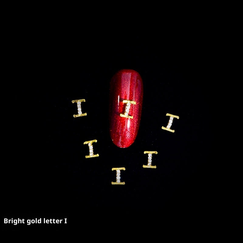26 Letter Alloy Nail Ornament Nail Crystal