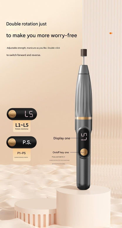 Electric Nail File Compact Nail Removal Tool Portable LCD Electric Nail Clipper Electric Nail Buffer