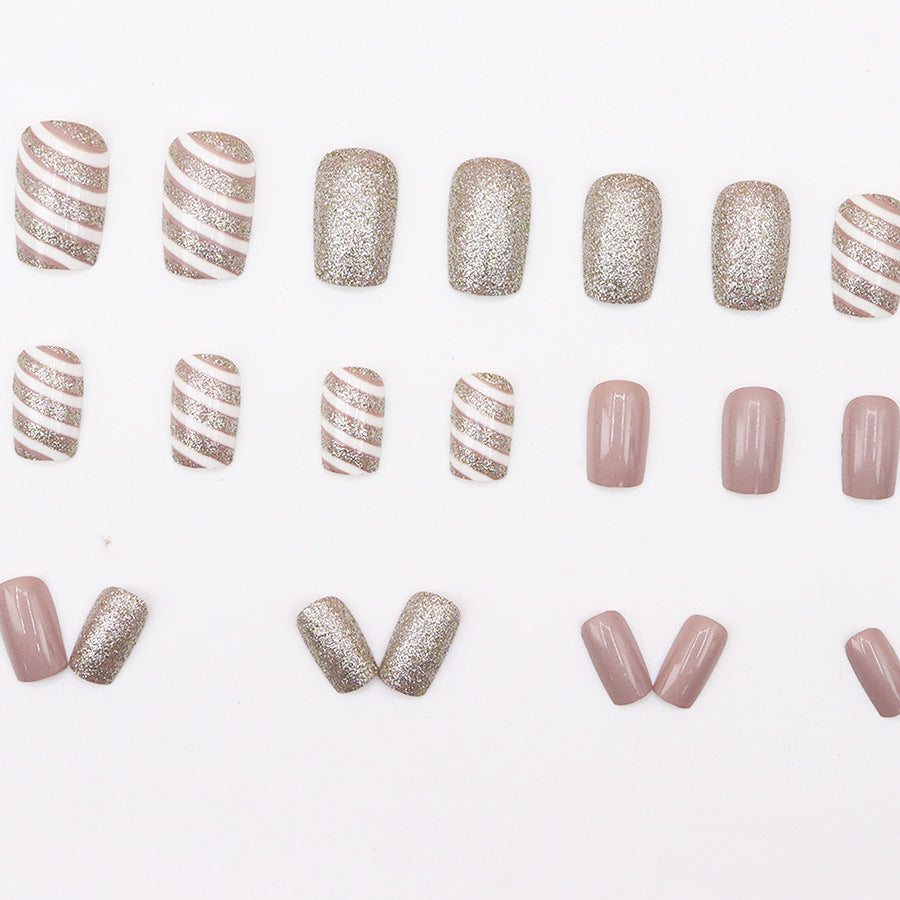 Elegant Champagne Light White Noble Twill Manicure