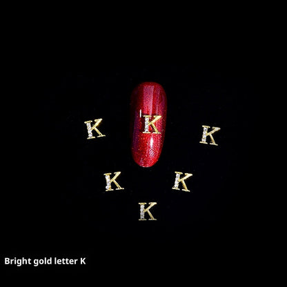 26 Letter Alloy Nail Ornament Nail Crystal