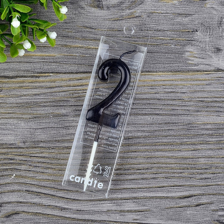 Factory Wholesale 0 To 9 Gold-plated Black Candle Creative Smokeless Birthday Digital Candle PVC Boxed Digital