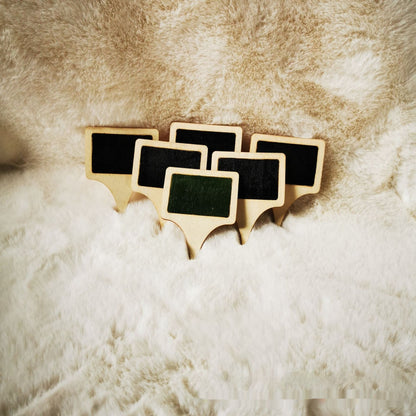 Wooden Small Blackboard Cake Insert Cheese Price Tag Square Wood Piece Insert