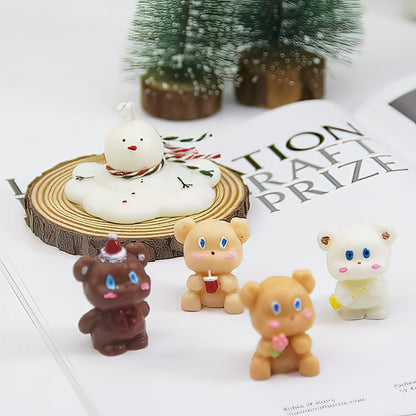 Cute Bear Candle Cake DIY Birthday Aromatherapy Candle Silicone Baking Mold