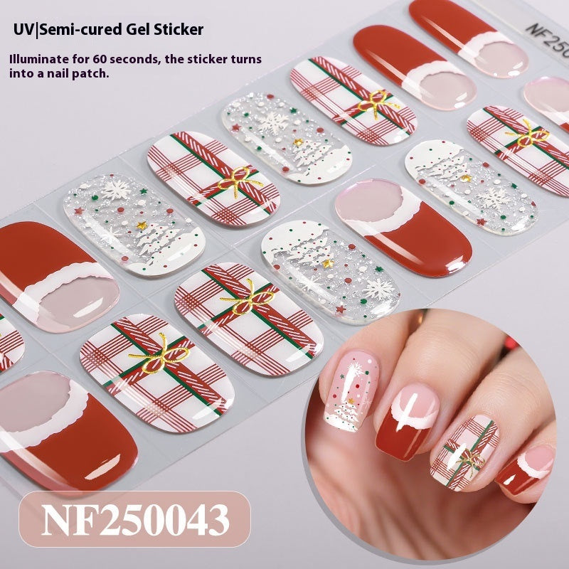 Semi-cured New Christmas Gel Nail Stickers