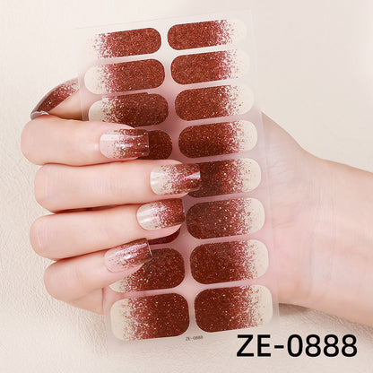 Gradient Onion Powder French Nail Applique Nail Stickers