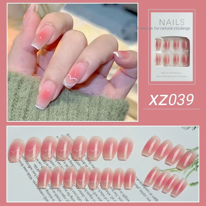 Nail Beauty New Hand-painted Fake Nail Tip Tulip Patch