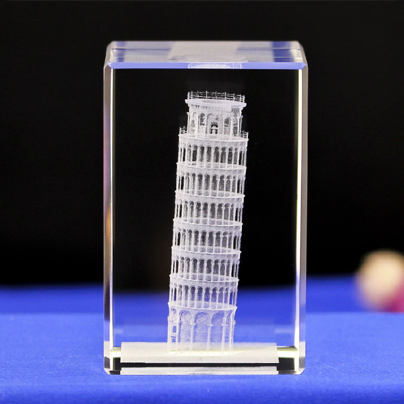 Interior Carving 3D Animal Series Crystal Statue Tourist Souvenir