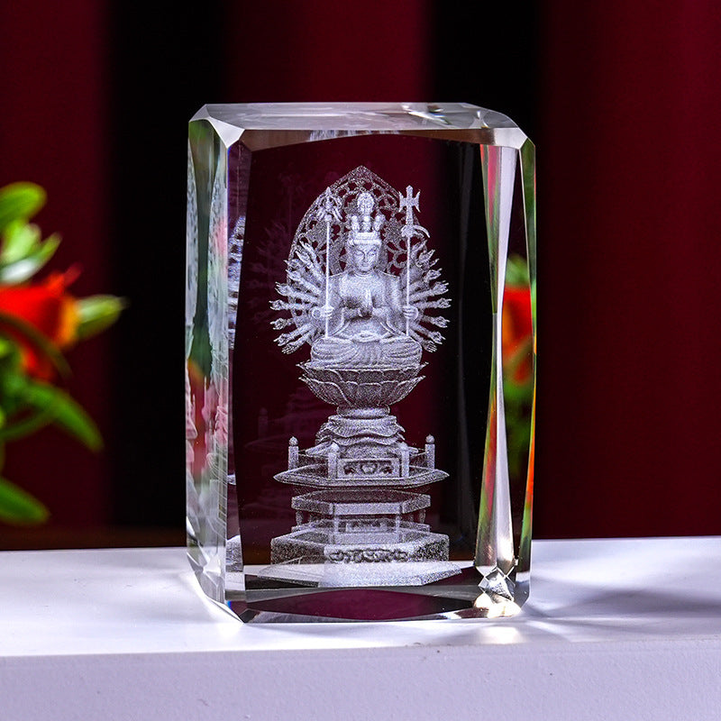 Interior Carving 3D Animal Series Crystal Statue Tourist Souvenir