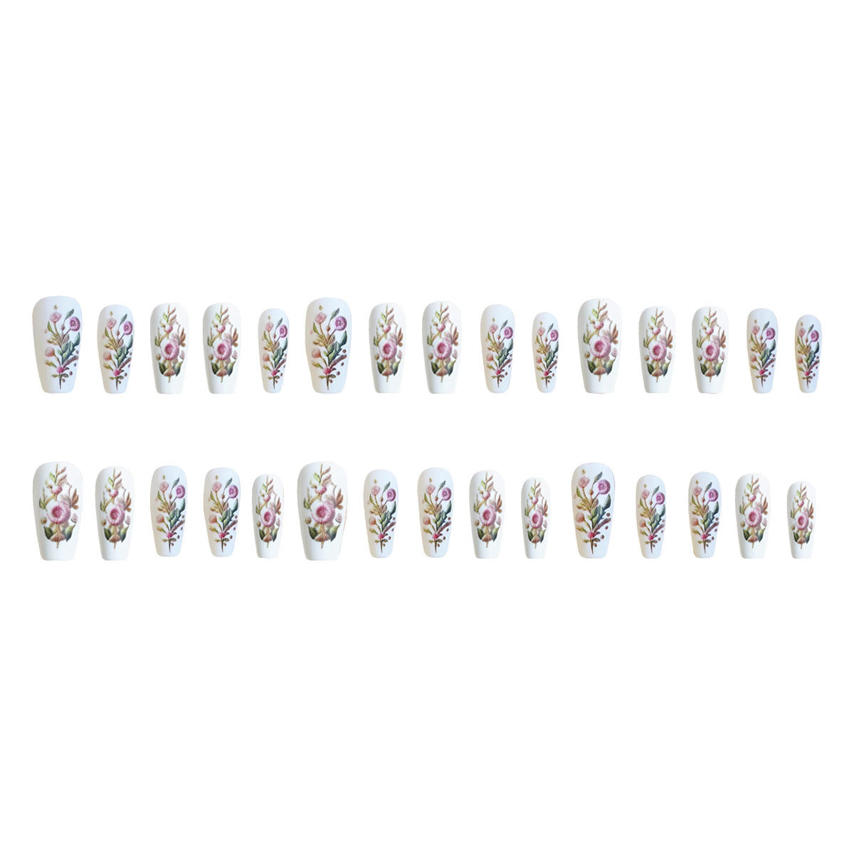 WM-146 Pastel Embroidery Fake Nails Short T National Style Flowers Expensive Temperament