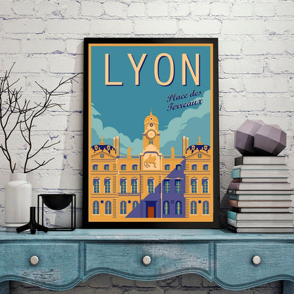 Lyon Art Wall Posters Vintage Tours Of France