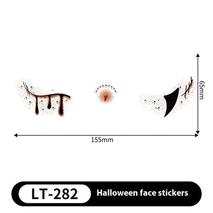Halloween Makeup Stickers Dress Up Cute Painted