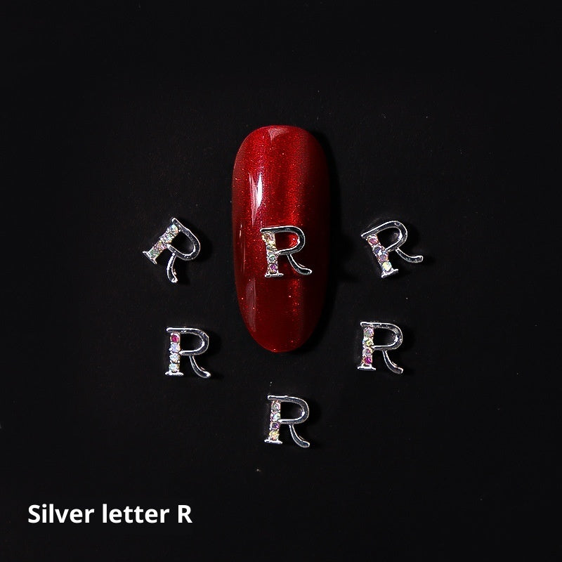 26 Letter Alloy Nail Ornament Nail Crystal