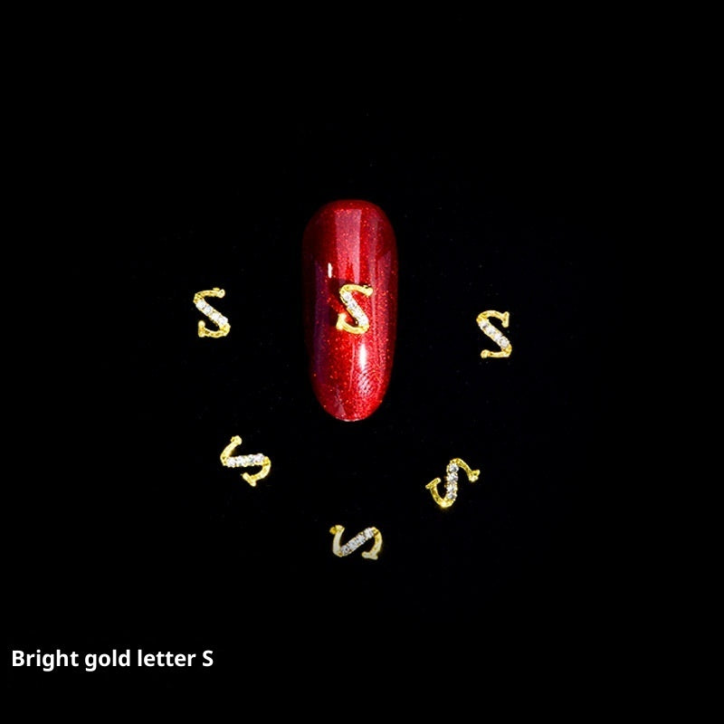 26 Letter Alloy Nail Ornament Nail Crystal
