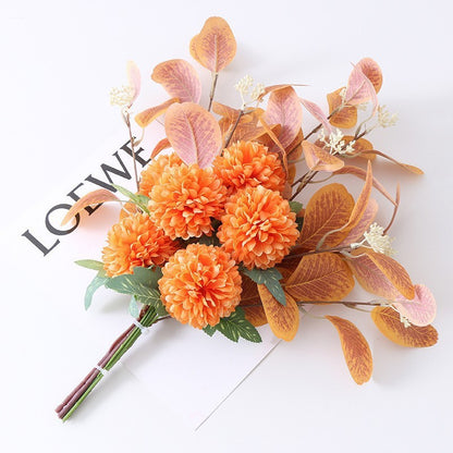Artificial Faux Flowers Nordic Holding Ball Chrysanthemum Bouquet