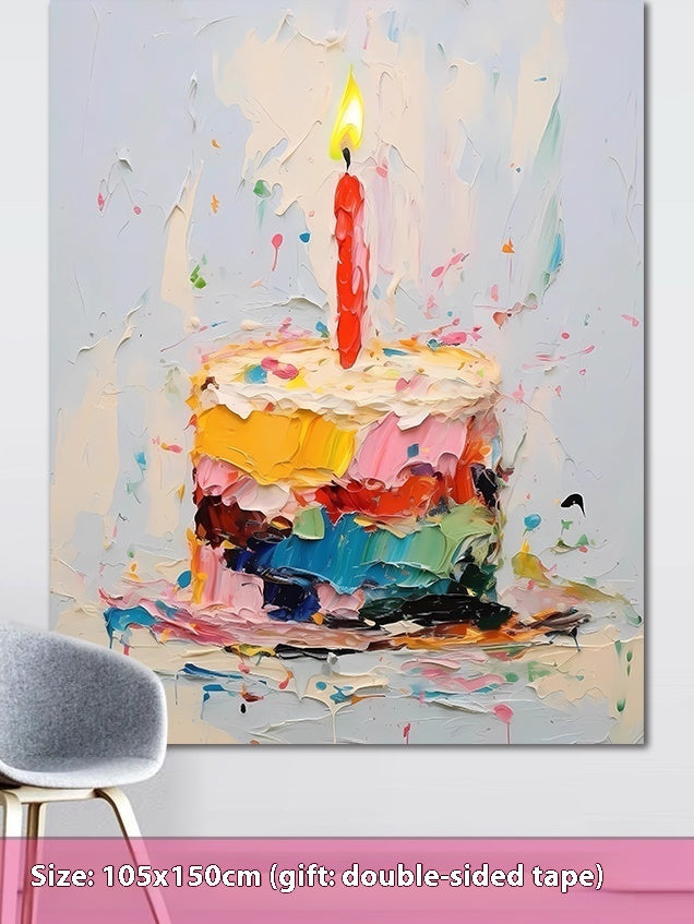 Birthday Party Layout Cake Hanging Cloth Children Background Wall