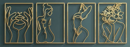 Metal Wall Ornament Art Silhouette Female