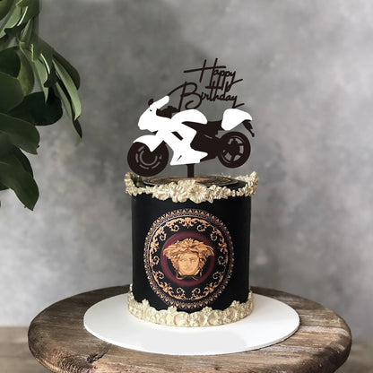 Motorcycle Car Birthday Cake Insertion Party Decoration