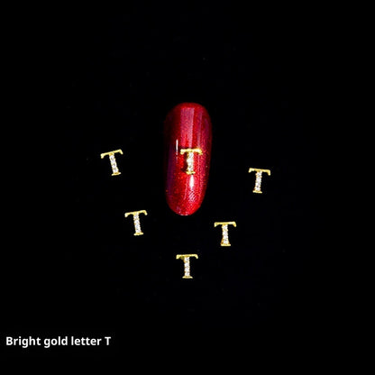26 Letter Alloy Nail Ornament Nail Crystal