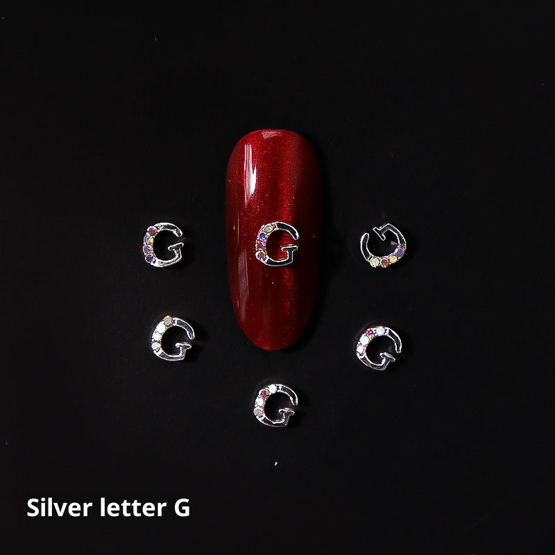 26 Letter Alloy Nail Ornament Nail Crystal