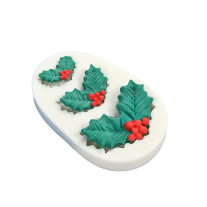 Jingling Bell Leaf Of Chinese Ilex Silicone Mold Fondant Cake Decoration Mold