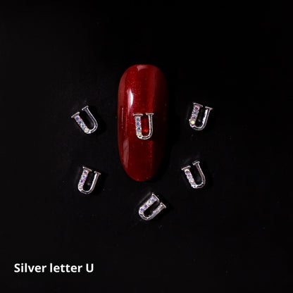 26 Letter Alloy Nail Ornament Nail Crystal