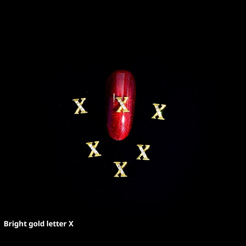 26 Letter Alloy Nail Ornament Nail Crystal